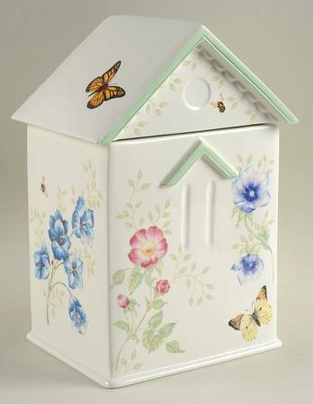 Butterfly Meadow House Cookie Jar & Lid