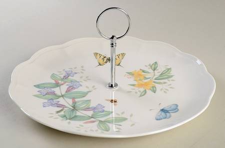 Butterfly Meadow Round Serving Plate with Handle (DP)