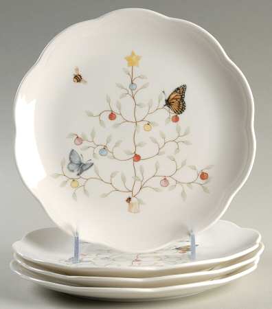 Butterfly Meadow Holiday DessertPie Plate - Set of 4