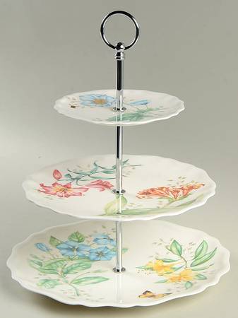 Butterfly Meadow Melamine 3 Tiered Serving Tray