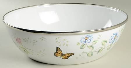 Butterfly Meadow Enamel Salad Serving Bowl by Lenox
