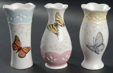 Butterfly Meadow Set of 3 Motif 4" Vase
