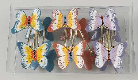 Butterfly Meadow (Set of 12) Shower Curtain Hooks by Lenox