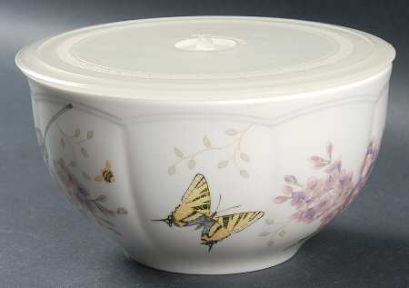 Butterfly Meadow Large Ceramic Bowl & Plastic Lid
