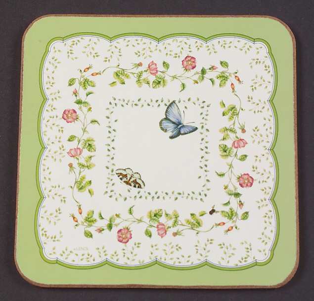 Butterfly Meadow Cork Back Square Coaster