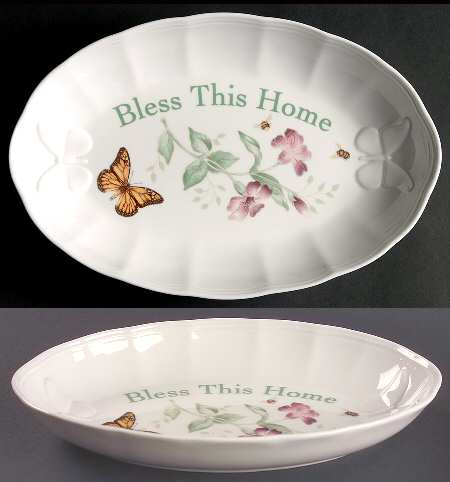 Butterfly Meadow 11" Tray "Bless This Home"