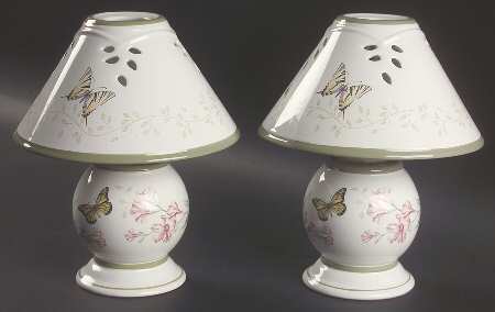 Butterfly Meadow Tea Light Lamps & Shade - Set of 2
