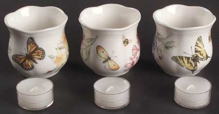 Butterfly Meadow Votive Candleholder - Set of 3 Motifs
