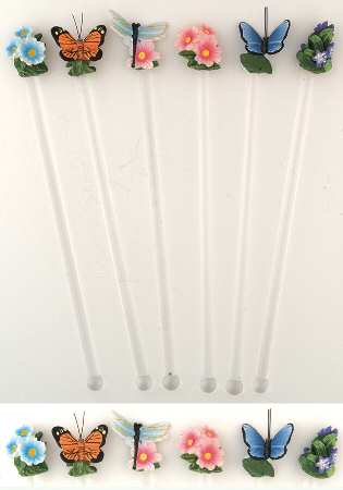 Butterfly Meadow Set of 6 Swizzle Sticks