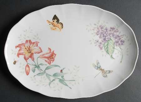 Butterfly Meadow 14" Oval Serving Platter by Lenox