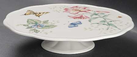 Butterfly Meadow 9" Diameter Pedestal Cake Stand