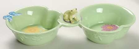 Butterfly Meadow 2 Part Condiment Server with Center Handle