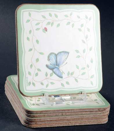 Butterfly Meadow Square Corkback Coaster - Set of 6