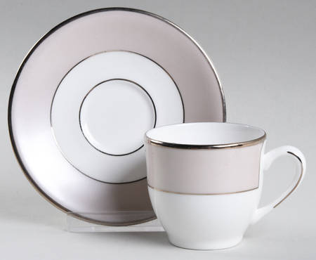 Federal Platinum Frost Flat Demitasse Cup & Saucer Set