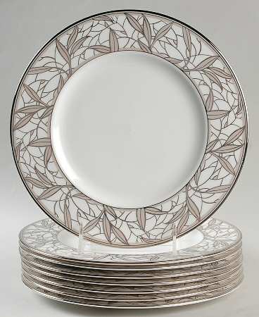 Federal Platinum Frost Accent Luncheon Plate - Set of 8