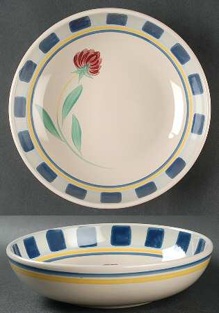 Poppies On Blue Terra Cotta 8" Individual Pasta Bowl