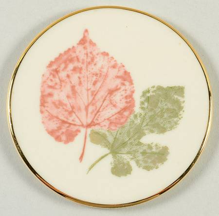 Burnished Leaves Collection Cork Back Round Coaster
