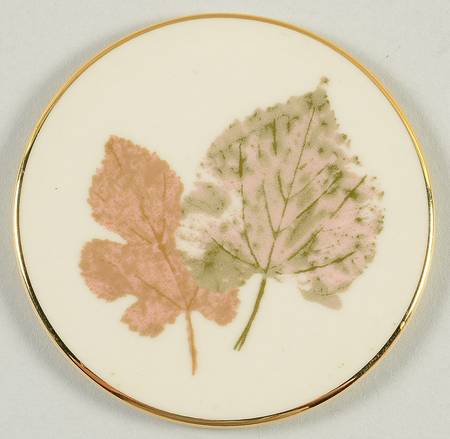 Burnished Leaves Collection Cork Back Round Coaster