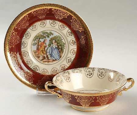 LP7 Footed Cream Soup Bowl & Saucer Set