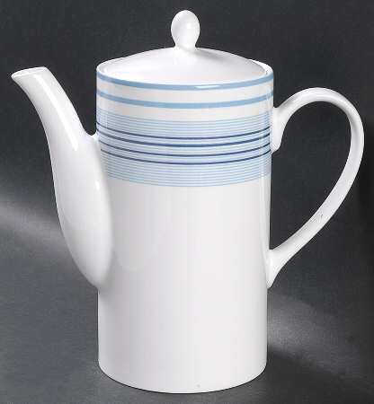 Shirting Stripe Blue Coffee Pot & Lid