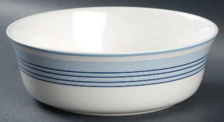 Shirting Stripe Blue 8" Round Vegetable Bowl