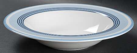 Shirting Stripe Blue Rim Soup Bowl