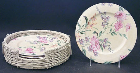 Perennial Garden Salad Plate - Set of 4 & Caddy