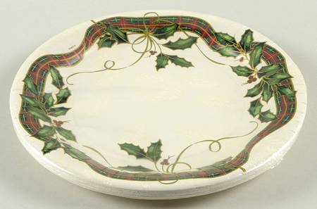 Holiday Nouveau Gold (Pack of 12) Paper Dinner Plates