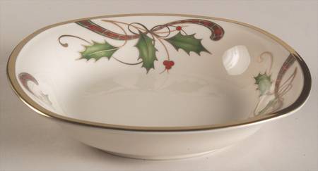 Holiday Nouveau Gold 8" Individual Square Pasta Bowl