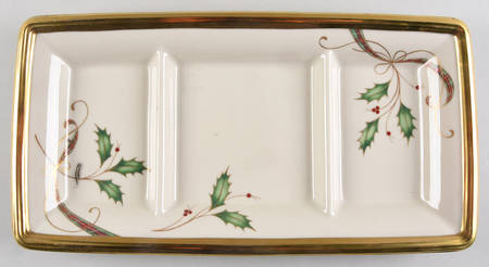Holiday Nouveau Gold 3-Part Rectangular Divided Server