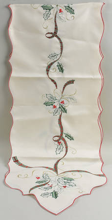 Holiday Nouveau Gold 14" x 72" Embroidered Table Runner