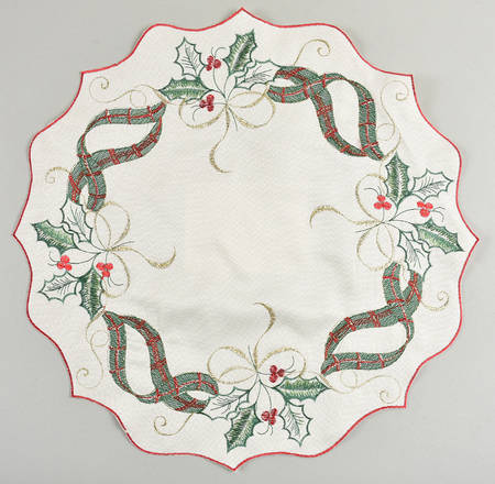 Holiday Nouveau Gold Embroidered Cloth Placemat