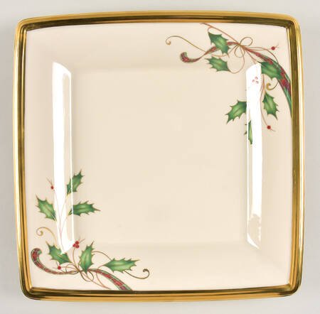 Holiday Nouveau Gold 12" Square Serving Platter