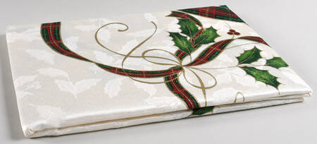 Holiday Nouveau Gold 70" Round Tablecloth