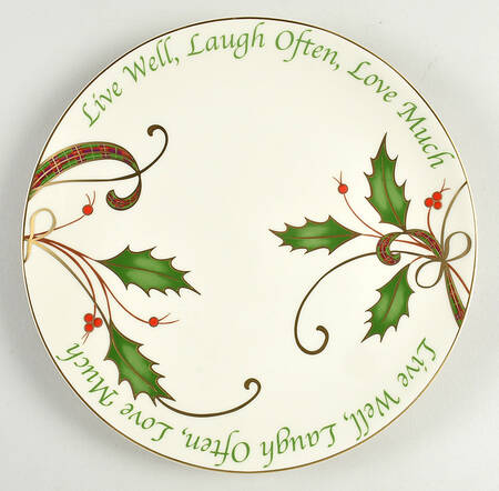 Holiday Nouveau Gold Round Sentiment Plate