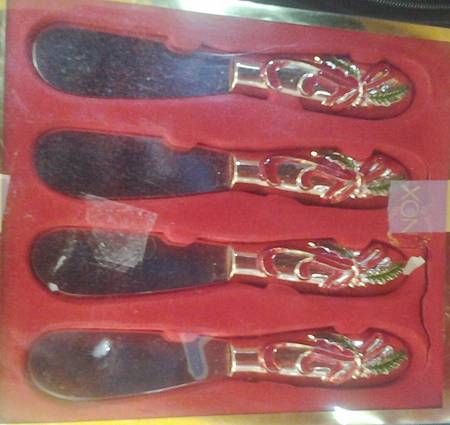 Holiday Nouveau Gold Individual Cheese Spreader - Set of 4