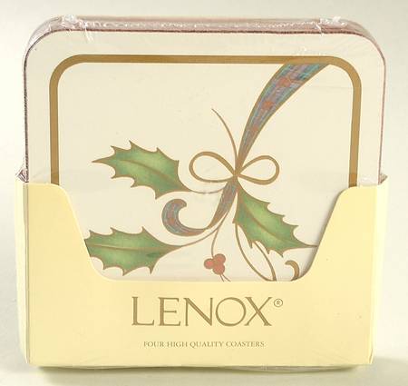 Holiday Nouveau Gold (4 Pc) Cork Back Square Coaster Set