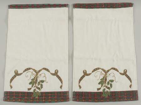 Holiday Nouveau Gold (Set of 2) Cloth Fingertip Towels