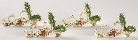 Holiday Nouveau Gold Metal Place Card Holders - Set of 4