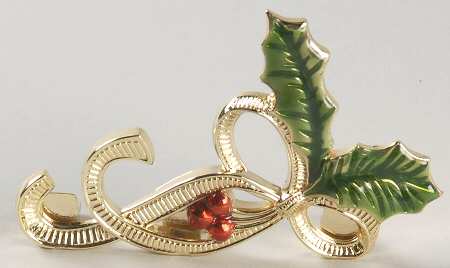 Holiday Nouveau Gold Metal Place Card Holder