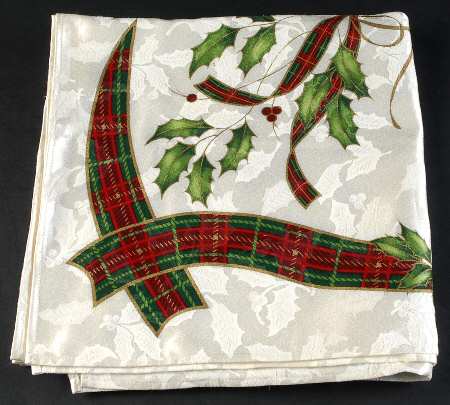 Holiday Nouveau Gold 52" Square Tablecloth