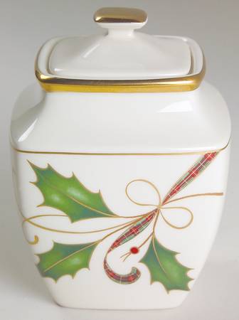 Holiday Nouveau Gold Square Sugar Bowl & Lid