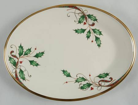 Holiday Nouveau Gold 14" Oval Serving Platter