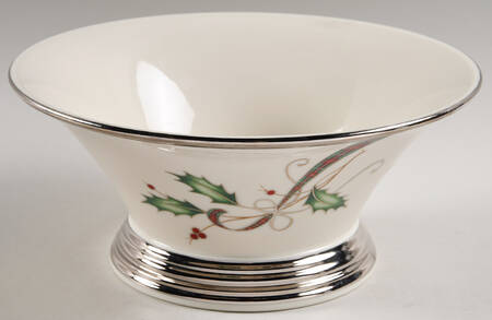Holiday Nouveau Platinum Cream 8" Round Vegetable