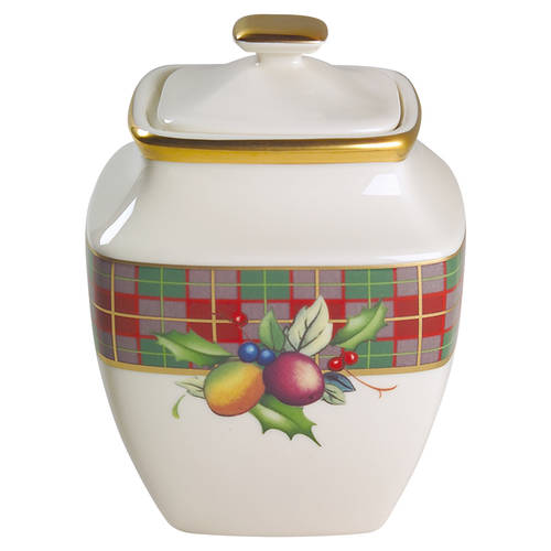 Holiday Tartan Square Sugar Bowl & Lid
