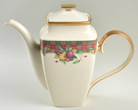 Holiday Tartan Square Coffee Pot & Lid
