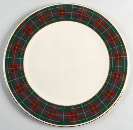 Holiday Tartan Smooth Round Cake Plate