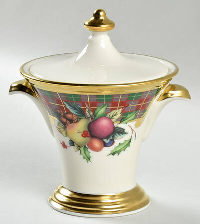 Holiday Tartan Sugar Bowl & Lid