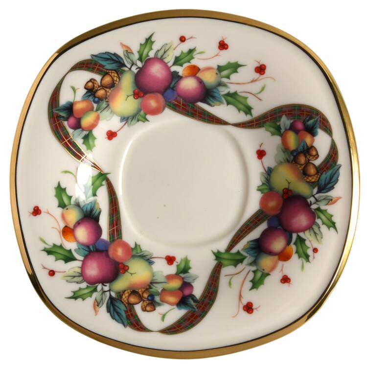 Holiday Tartan Saucer for Square Cup