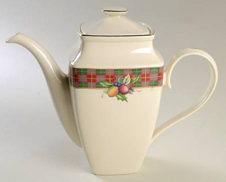 Holiday Tartan Square Coffee Pot & Lid
